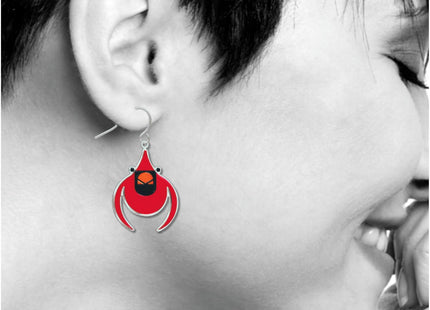 Charley Harper Flying Cardinal Earrings