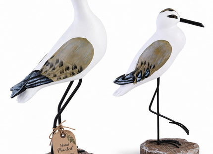 HEALLILY 2pcs Coastal Decor Wooden Seagull Figurine Bird Statue Nautical Coastal Ocean Home Decoration Light Brown Statue