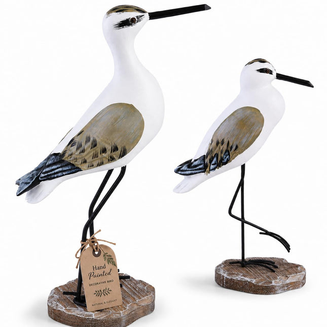 HEALLILY 2pcs Coastal Decor Wooden Seagull Figurine Bird Statue Nautical Coastal Ocean Home Decoration Light Brown Statue
