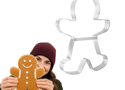 Foose Cookie Cutters Extra Large Gingerbread Man with Brace Cookie Cutter 8.5 in, Hand Made in USA