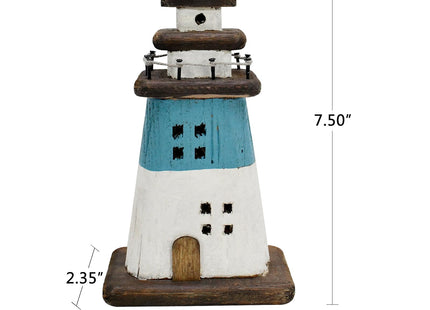 Wooden Lighthouse Decor Nautical Tabletop Centerpiece Decorative Lighthouse