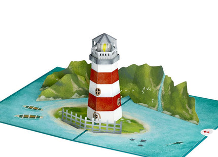 Lovepop Coastal Lighthouse Pop Up Card - 3D Nautical Seaside Greeting Card for Friend, Coworker, Retiree, Sailor (Retirement, Birthday, Thank You, Just Because) 5x7 with Envelope