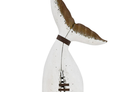 Wovorins Rustic Wood Whale Tail Decor - Nautical Tabletop Decoration for Home & Beach Themed Coastal Decor