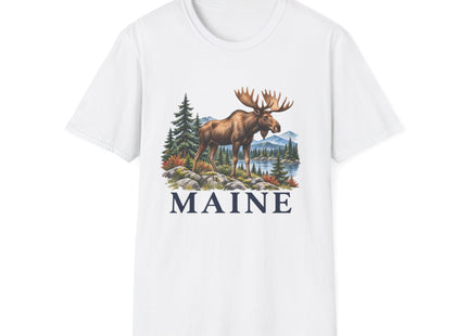 Maine Moose & Mountains unisex T-shirt in white