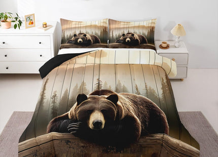 Erosebridal Black Bear Bedding Set Woodland Hunting Animal Comforter Set