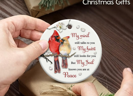 SOL VIBES Cardinal Memorial Ornament, Christmas Ceramic Ornaments