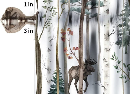 Rustic Forest Valance Curtain, Vintage Lodge Cabin Country Hunting Wild Animal Bear Moose Deer Fox Windows Curtain Valance for Kitchen Dining Room, One Panel 54x18in