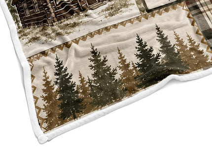 Rustic Cabin Throw Blanket, Welcome To The Cabin Moose Bear Plaid Decor