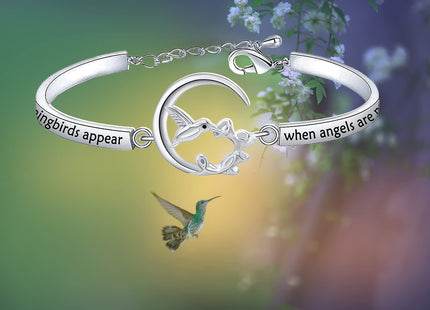 SEIRAA Hummingbird Gifts Hummingbird Memorial Gift Hummingbirds Appear When Angels are Near Bracelet Loss of Love One Gift (Hummingbird bracelet)