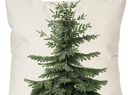 HERHOME Christmas Tree Pillow Covers 18x18 Inch Green Pine Tree Natural