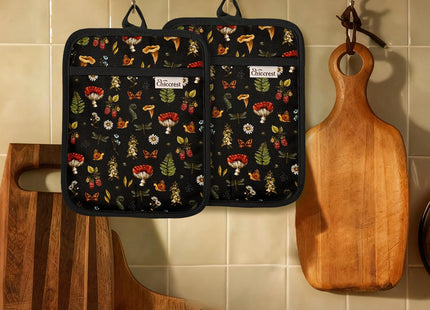 chiccrest 100% Cotton Pot Holders Textured Soft Silicone Mushroom