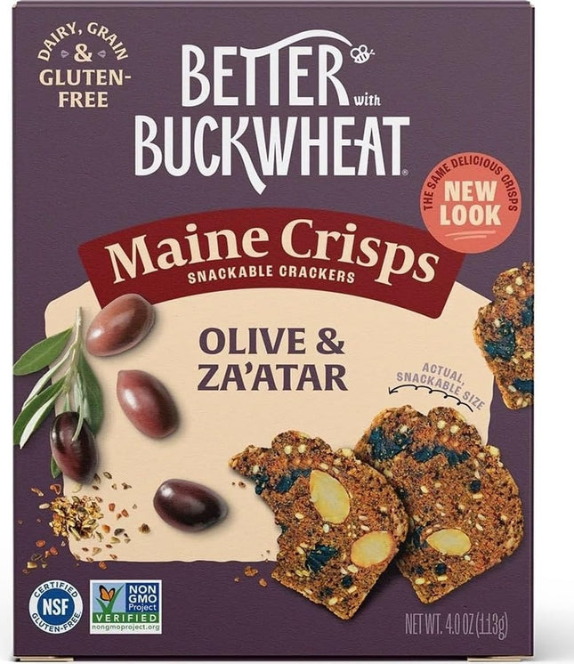 Maine Crisps Olive & Za'atar Crisps, 4 Oz (Pack of 1)