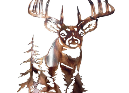 Whitetail Deer Metal Wall Art 19" x 15"