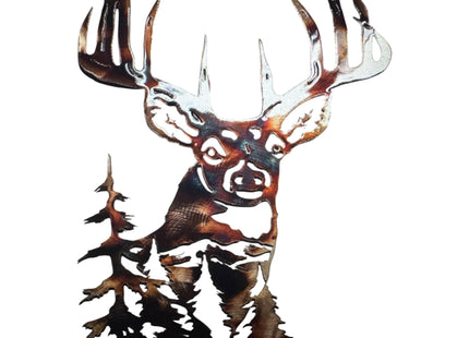 Whitetail Deer Metal Wall Art 19" x 15"