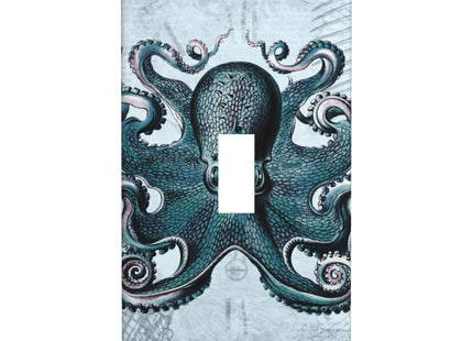 Retro Octopus Light Switch Cover Decorative Single Toggle Wall Plate Cover 1 Gang 4.5" X 2.76" Switch Plate Cover For Living Room Office Home Decor