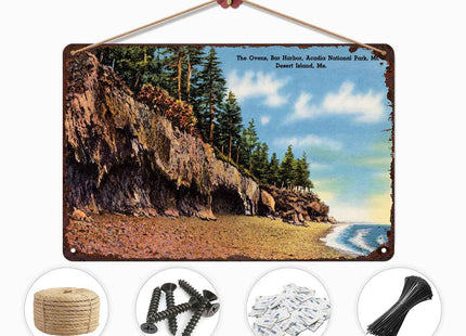The Ovens Maine Coastal Scene Vintage Metal Wall Art Signs 8X12 Inch