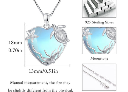 CRWENG Sea Turtle Necklace for Women Silver Turtle Pendant Ocean Jewelry