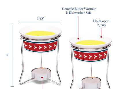 Nantucket Seafood Ceramic Butter Warmers, Lobster Design, Set of 2