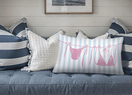 SJDFCSA Coastal Beach Pink Bikini 12x20 Pillow Cover