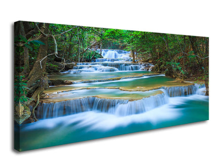 DZL Art S75275 Canvas Prints Wall Art Forest Waterfall Landscape Forest Scenery Painting Nature Wilderness Photography for Living Room Bedroom Bathroom Home Office Decor