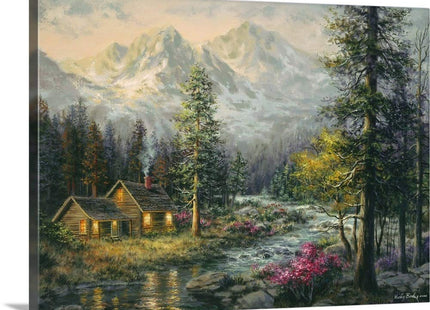 CANVAS ON DEMAND Camper's Cabin Canvas Wall Art Print Contemporary, Home Decor, Nature Artwork, 24" x18in