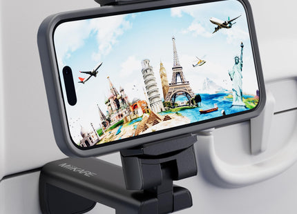 MiiKARE 2027 Airplane Phone Holder Mount, Plane Travel Essentials, Black