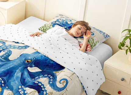 Feelyou Ocean Kraken Bedding Set Octopus Comforter Set for Kids Boys Girls