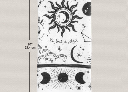 Karma Gifts Black And White Boho Tea Towel,Cotton, Mermaid 18" x 22"