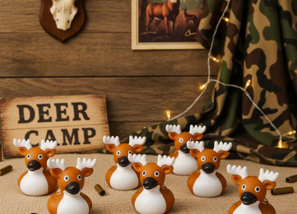 Deekin 24 Pcs Deer Rubber Duck 2 Inch Party Favors,Whitetail Deer Buck