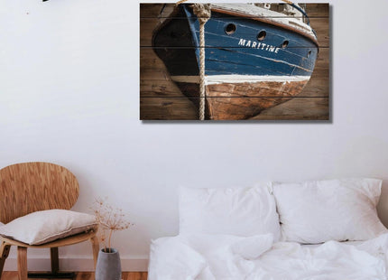 Personalized Custom Wooden Wall Art - Nautical Boat Oil Painting Style Sign for Home Decor - Handcrafted Shiplap Wood Plaque for Living Room Bedroom Office Unique Gift(Style D)