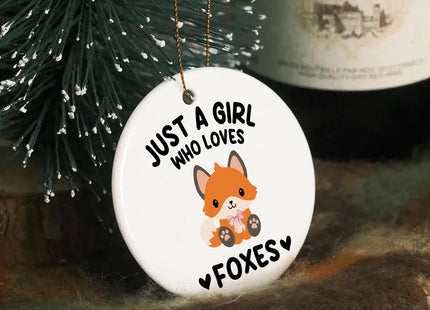 Fox Ornaments for Christmas Tree - Ceramic Fox Gifts for Women