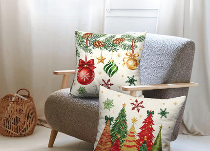 Wnoesat Christmas Tree Snowflake Pine Cone Decorative Pillow Covers