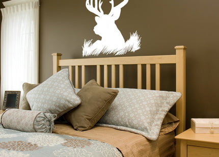 Deer Head Silhouette Buck Hunting Vinyl Wall Decal Sticker Art, Home Decor, Mural