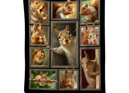 Quorin Squirrel Blanket, Cute Squirrel Throw Blanket Animal Gifts 60"X50"