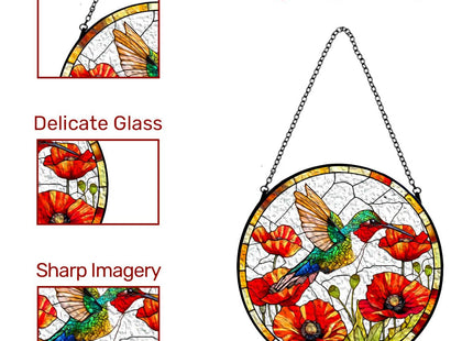 GENANY Hummingbird Stained Glass Sun Catcher