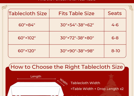 Romanstile Red Christmas Tree Snowman Tablecloth 60 x 84 Inch Rectangular