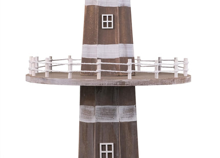SAILINGSTORY Lighthouse Tiered Tray Stand Coastal Beach Decor Beige