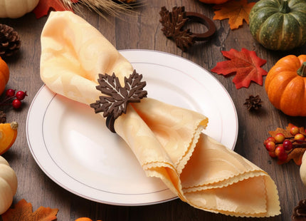 Roshtia 6 Pcs Wooden Fall Napkin Rings Thanksgiving, Maple Leaf