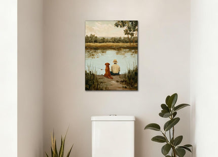 Frimeeme Framed Vintage Fishing Wall Art,12x16 Inches