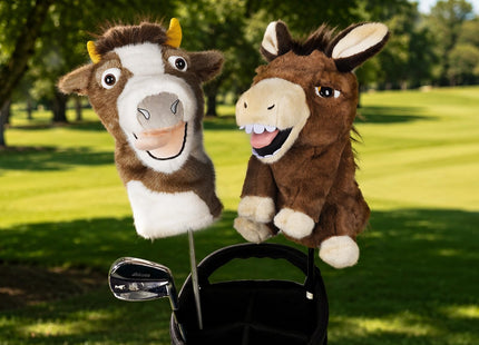 Driver Headcover Funny Golf Headcover Animal Golf Club Head Covers Gorilla Alces Moose Mammoth Design Black Plush Golfing Gifts for Men Women Golfer Fits up to 460CC Driver Head