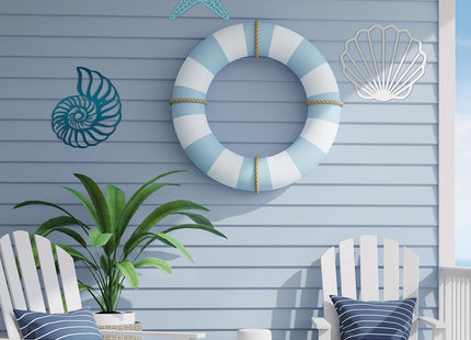 Pelopy 3 Pcs Coastal Metal Outdoor Wall Art Seashells Conches Starfish Wall Decor Ocean Nautical Theme Sign for Summer Beach Pool Yard Garden Lake House Home Bathroom Bedroom Decoration