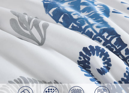 Anibedding Coastal Queen Comforter Set 7Pc Soft Beach Ocean Nautical Bed