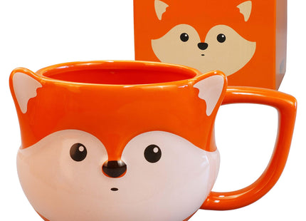 ToCooTo Fox Mug, Ceramic Coffee Mug, 14 oz, Orange