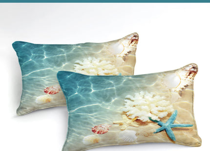Bedbay Coastal Beach Comforter Set Queen Bedding Beach Theme Comforter Coastal Bedding Set Ocean Quilt Comforter Set Beach Decor Soft Microfiber Lightweigh Summer Quilt (Coastal,Queen)