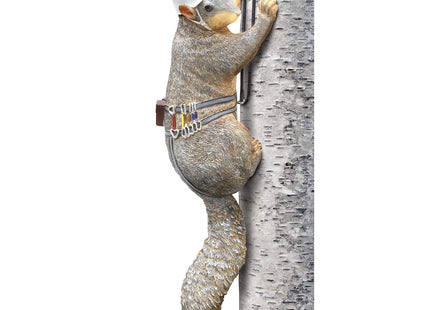 What ON Earth Climbing Squirrel Figurine - Garden Decor for Outside, Yard Art Squirrel Gifts, Funny Tree Climber Statue Outdoor Decor
