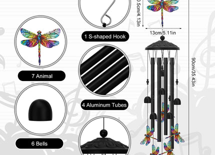 Hoemwarm Colorful Dragonfly Wind Chimes Dragonfly Gifts for Women