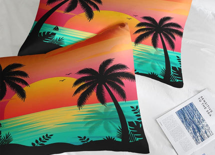 Pamnest Queen Comforter Set with Sheets, 7 Pieces Beach Sunset Bedding