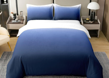 Erosebridal 100% Organic Cotton Blue Ombre Duvet Cover Twin Ocean Sea Bedding Set for Kids Boys Girls Blue White Gradient Comforter Cover Watercolor Modern Abstract Art Soft Breathable Quilt Cover