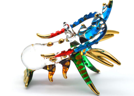 Hand Blown Glass Figurine Small Beautiful Lobster Handmade Miniature Animal Art