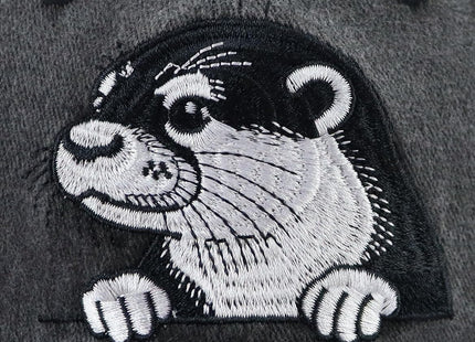 Peeking Otter Hats for Men Women, Sea Otter Birthday Decorations Baseball Cap, Cute Bank Beaver Decor, Christmas Animal Themed Gifts for Daddy ‌Mommy Black